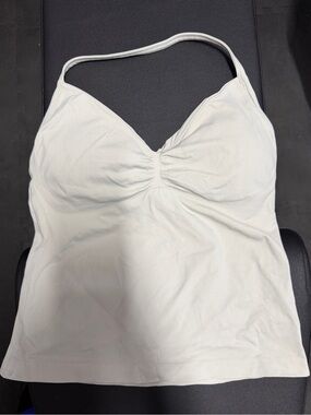 DFYNE Ruched Front Halter Tank Top